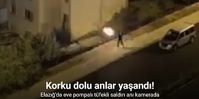 Elazığ’da 1 kişinin yaralandığı eve pompalı tüfekli saldırı anı kamerada