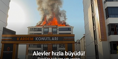 Elazığ’da korkutan çatı yangını