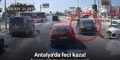Emniyet şeridinden gelip genç kıza çarptı, o anlar araç kamerasında