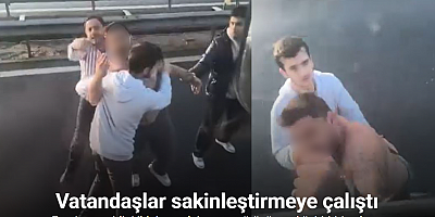 Emniyet şeridini ihlal etmek isteyen sürücü ortalığı birbirine kattı