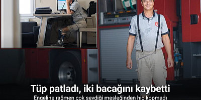 Engelli itfaiyeci çok sevdiği mesleğinden hiç kopmadı