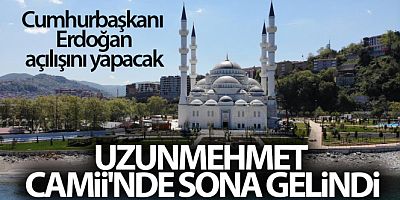Erdoğan'ın açılışını yapacağı Uzunmehmet Camii'nde sona gelindi