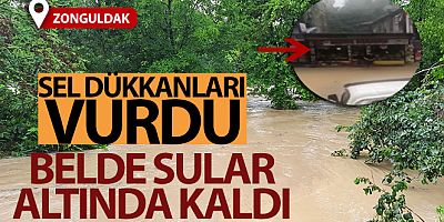 Ereğli'de sel dükkanları vurdu