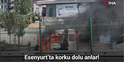Esenyurt’ta alev alev yanan kamyonet, E-5’te sürücüsüz ilerledi