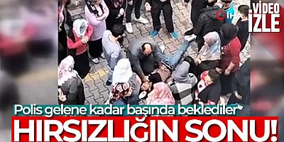 Esenyurt'ta hırsızı yakalayan vatandaş, polis gelene kadar başında bekledi