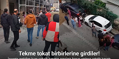 Esenyurt’ta inşaata getirilen kum sokağı kapatıp araçlara hasar verince ortalık karıştı