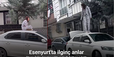 Esenyurt’ta sinir krizi geçiren kadın bir otomobilin üzerine çıkarak zıpladı: O anlar kamerada