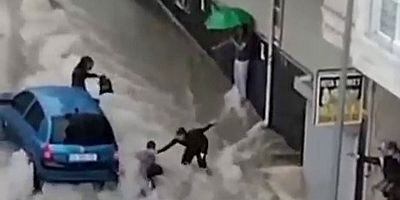 Esenyurt'ta sulara kapılan bir çocuk son anda kurtarıldı