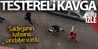 Esenyurt'ta testereli saldırganın kafasına sandalye vurdu