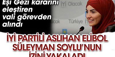 Eşi Gezi kararını eleştiren vali görevden alındı. Aslıhan Elibol Süleyman Soylu’nun izini yakaladı