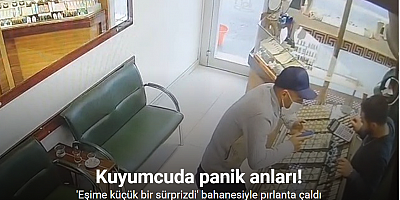 Eşine sürpriz bahanesiyle girdiği kuyumcudan pırlanta çalan şahıs yakalandı