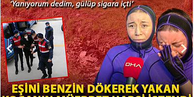Eşini, benzin dökerek yakan kocanın müebbet hapsi istendi