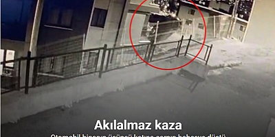 Eyüpsultan’da 3. kata çarpan aracın bahçeye düştüğü anlar görüntülendi