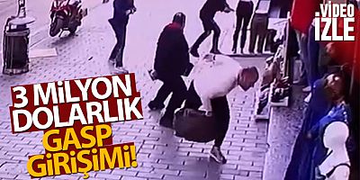 Fatih'te 3 milyon dolarlık gasp girişimi kamerada