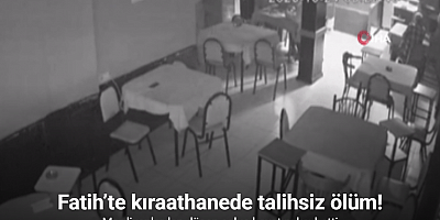 Fatih’te kıraathanede feci olay kamerada: Merdivenlerden düşen şahıs hayatını kaybetti
