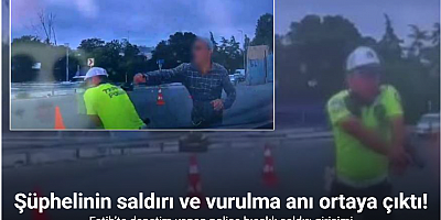 Fatih’te polise bıçakla saldırıya ilişkin güvenlik kamerası ortaya çıktı