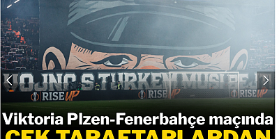 Fenerbahçe maçında Çek taraftarlardan küstah pankart!