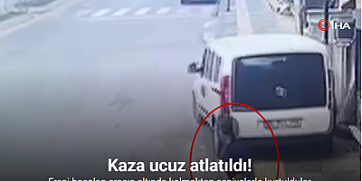Freni boşalan aracın altında kalmaktan saniyelerle kurtuldular