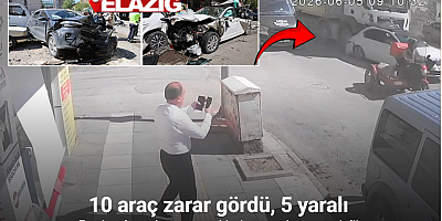 Freni patlayan kamyon, caddeyi böyle savaş alanına çevirdi: 10 araç zarar gördü, 5 yaralı