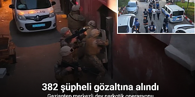 Gaziantep merkezli dev narkotik operasyonu: 382 şüpheli gözaltına alındı