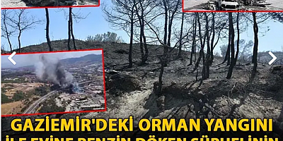 Gaziemir'deki orman yangını ile evine benzin döken şüphelinin çıkardığı yangın birleşmiş