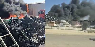 Geri dönüşüm fabrikasında korkutan yangın