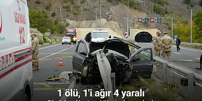 Gümüşhane’de otomobil bariyerlere saplandı: 1 ölü, 1’i ağır 4 yaralı
