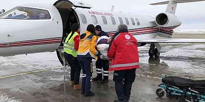 Hasta uçak ambulansla sevk edildi