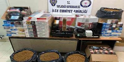 Hatay'da kaçak tütün ve makaron operasyonu