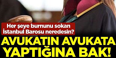 Her şeye burnunu sokan İstanbul Barosu neredesin? Avukatın avukata yaptığına bak!