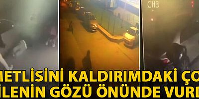 Husumetlisini, kaldırımdaki çocuklu ailenin gözü önünde vurdu