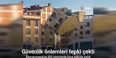 İBB’nin Bayrampaşa’daki kentsel dönüşüm kapsamında başlattığı yıkımda bir bina askıda kaldı