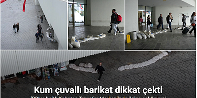 İBB’ye bağlı Kabataş Transfer Merkezi’nde çuvallarla sel önlemi