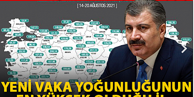 İllere göre haftalık vaka sayısı haritası güncellendi