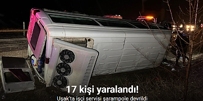 İşçi servisi şarampole devrildi: 17 yaralı