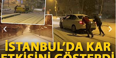 İstanbul'da aralıklarla yağan kar hayatı olumsuz etkiledi, ara yollar karla kaplandı