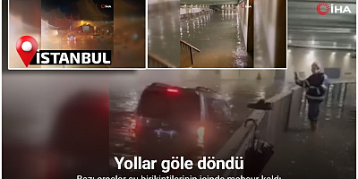 İstanbul’da sağanak yağış sonrası Pendik ve Tuzla’da yollar göle döndü