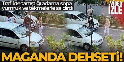 İstanbul'da trafikte sopalı maganda dehşeti kamerada