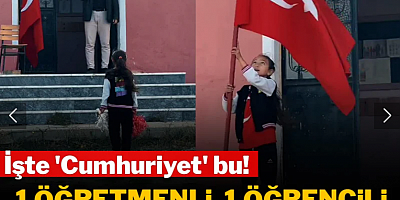 İşte 'Cumhuriyet' bu: 1 öğretmenli, 1 öğrencili 29 Ekim kutlaması