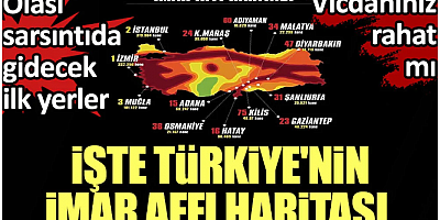 İşte Türkiye'nin imar affı haritası. Olası sarsıntıda gidecek ilk yerler