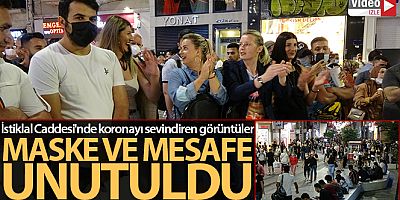 İstiklal Caddesi'nde maske ve mesafe unutuldu, halaylar çekildi