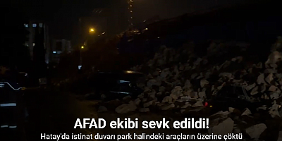 İstinat duvarı park halindeki araçların üzerine çöktü