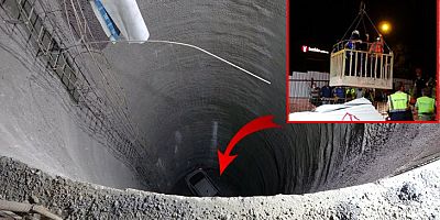 İzmir'de bir otomobilin metro inşaatındaki 25 metrelik çukura düşmesi sonucu 1 kişi öldü, 1 kişi yaralandı