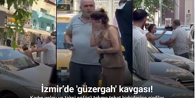 İzmir’de taksici ile vatandaş arasındaki ’güzergah’ kavgası kamerada