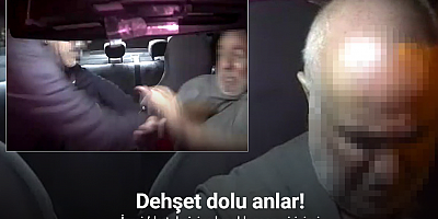 İzmir’de taksiciye bıçaklı gasp girişimi araç kamerasında