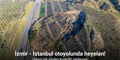 İzmir - İstanbul otoyolunda korkutan heyelan