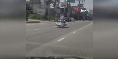 Jet skiye teker taktı otobana çıktı