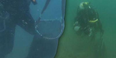 Kaçak avcılar Boğaz'da avladıkları 2 ton midyeyi deniz dibine saklamış