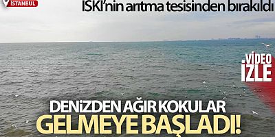 Kadıköy'de İSKİ'nin arıtma tesisinden bırakılan su denizin rengini değiştirdi