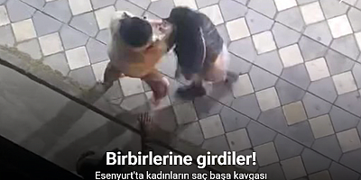Kadınların saç başa birbirine girdiği kavgası kameraya yansıdı